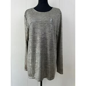 Women's Cruel Denim Silvery Shimmery Blouse, Size XL